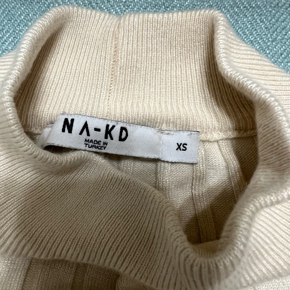 Na-kd Ribbed Turtle Neck Off White - Picture 3 of 3